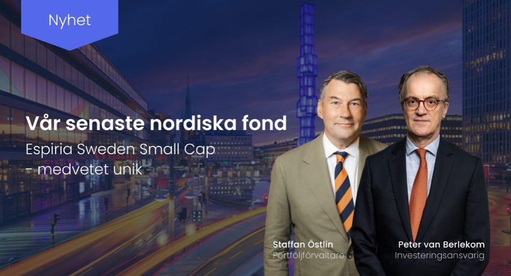 Förvaltare från Espiria presenterar den nya fonden Sweden Small Cap.