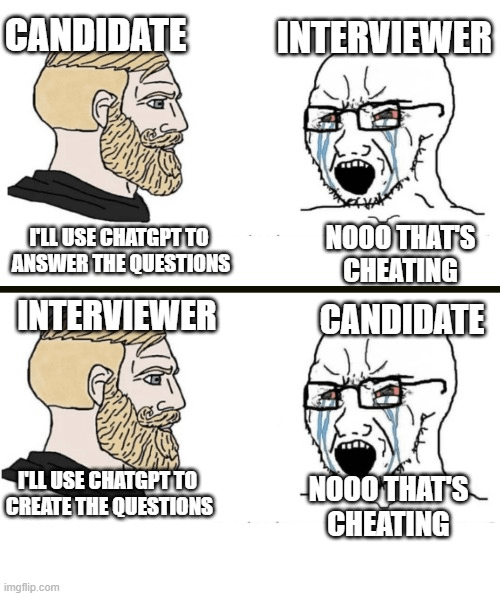 At the current pace, it's just the same AI interviewing itself. :  r/ProgrammerHumor