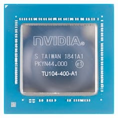 A small rectangle metal chip reading 'nVIDIA' A small rectangle metal chip reading 'nVIDIA'