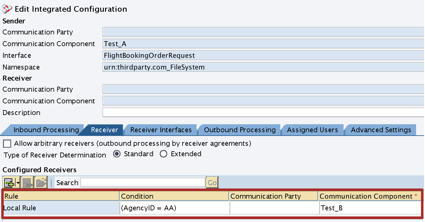 Receiver Determination with Context Object based condition Receiver Determination with Context Object based condition