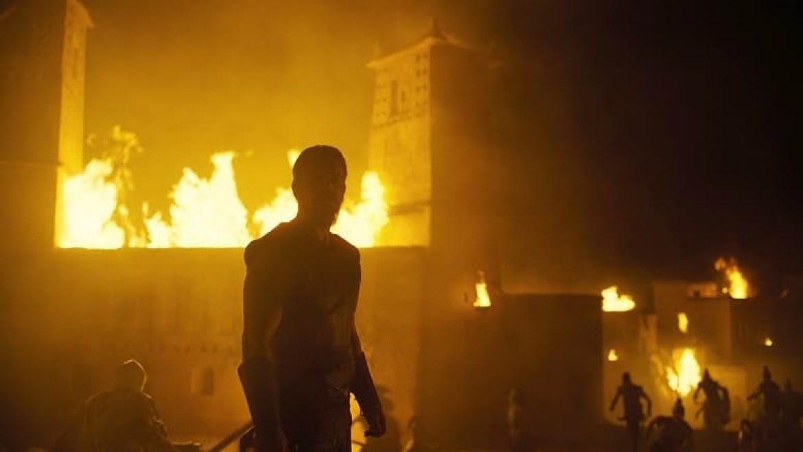 To burn the walls of Troy was to burn the world-entire, including his home.” To burn the walls of Troy was to burn the world-entire, including his home.”