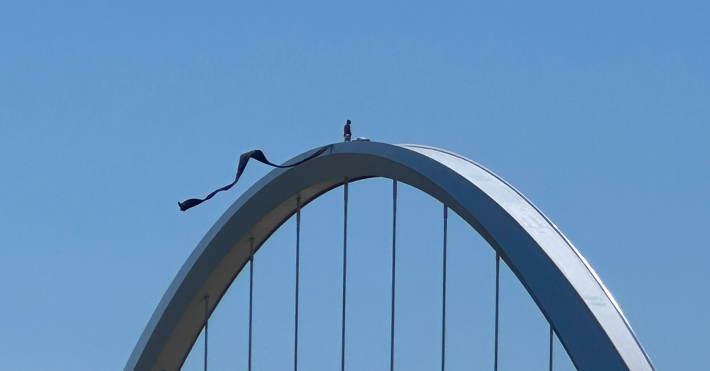 Guido Reichstadter's Frederick Douglass Memorial Bridge protest enters 4th  day as supporters rally