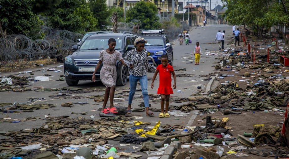 Aftermath of a clash in Goma (Image: aa.com.tr). Aftermath of a clash in Goma (Image: aa.com.tr).