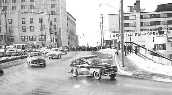 Dur Rendezvous car races, downtown Anchorage, Alaska.