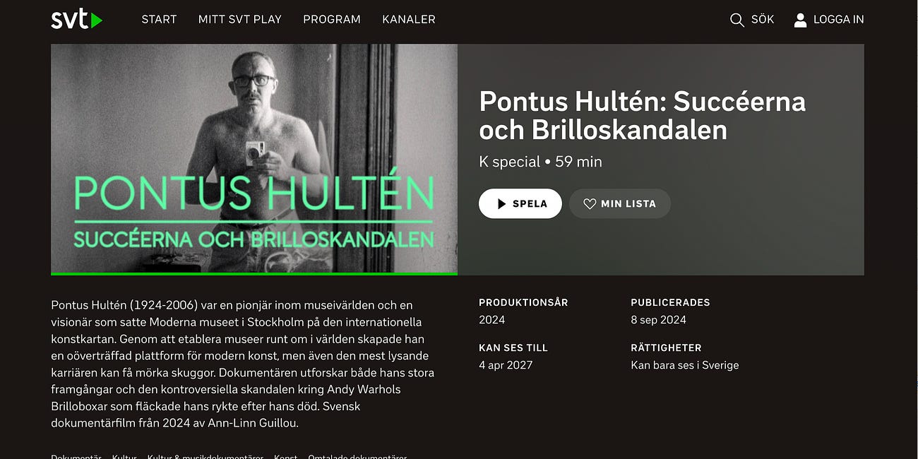 Pontus Hultén—dokumentären
