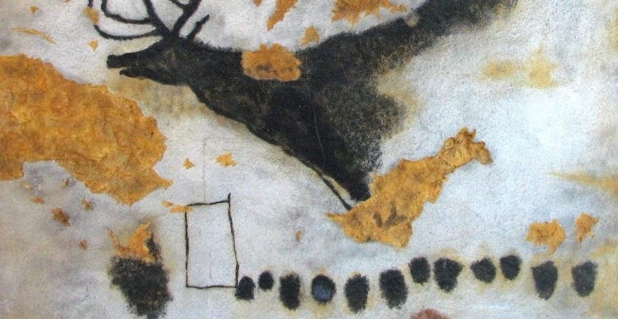 20,000 BCE: Elk with line of dots at Lascaux