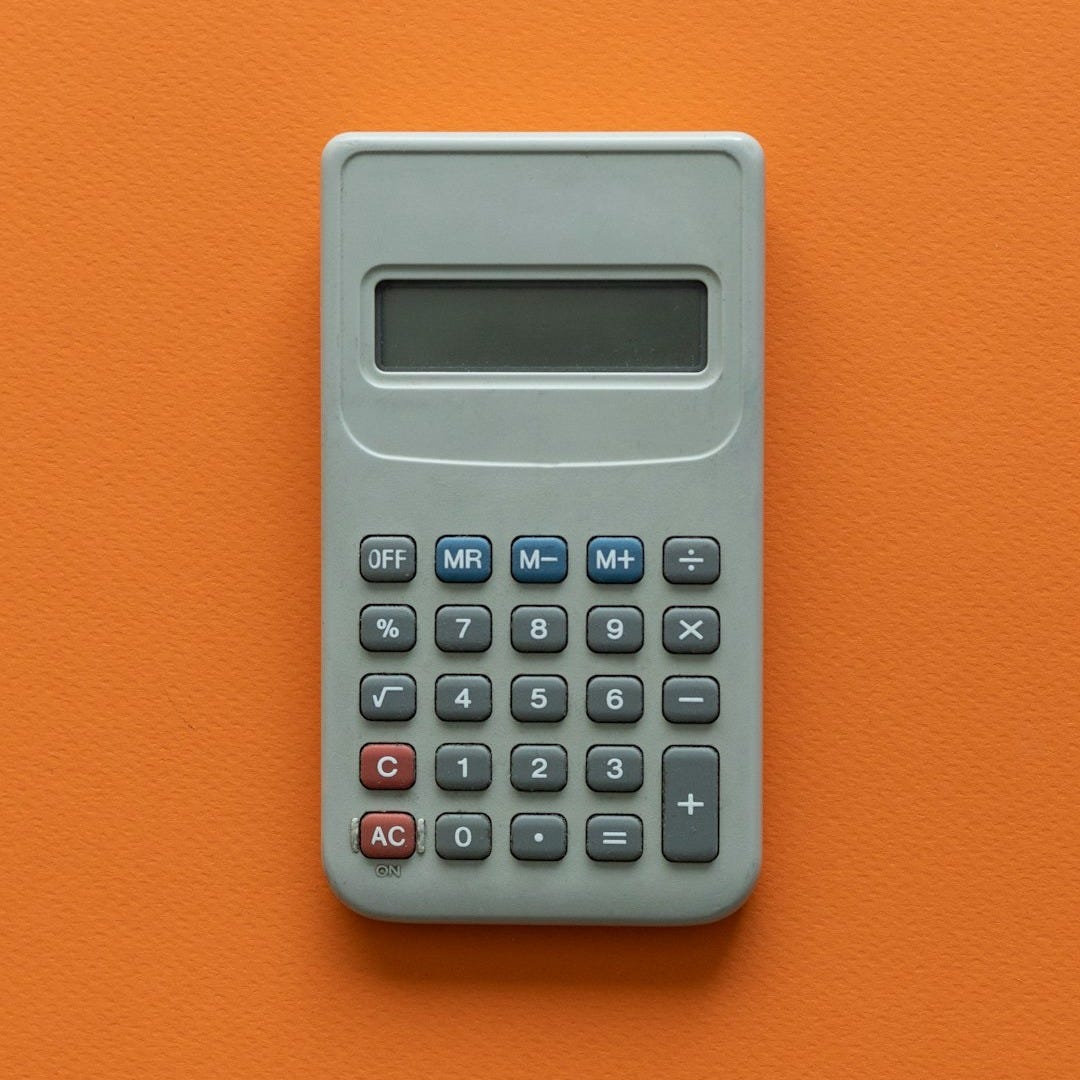 a calculator on a table