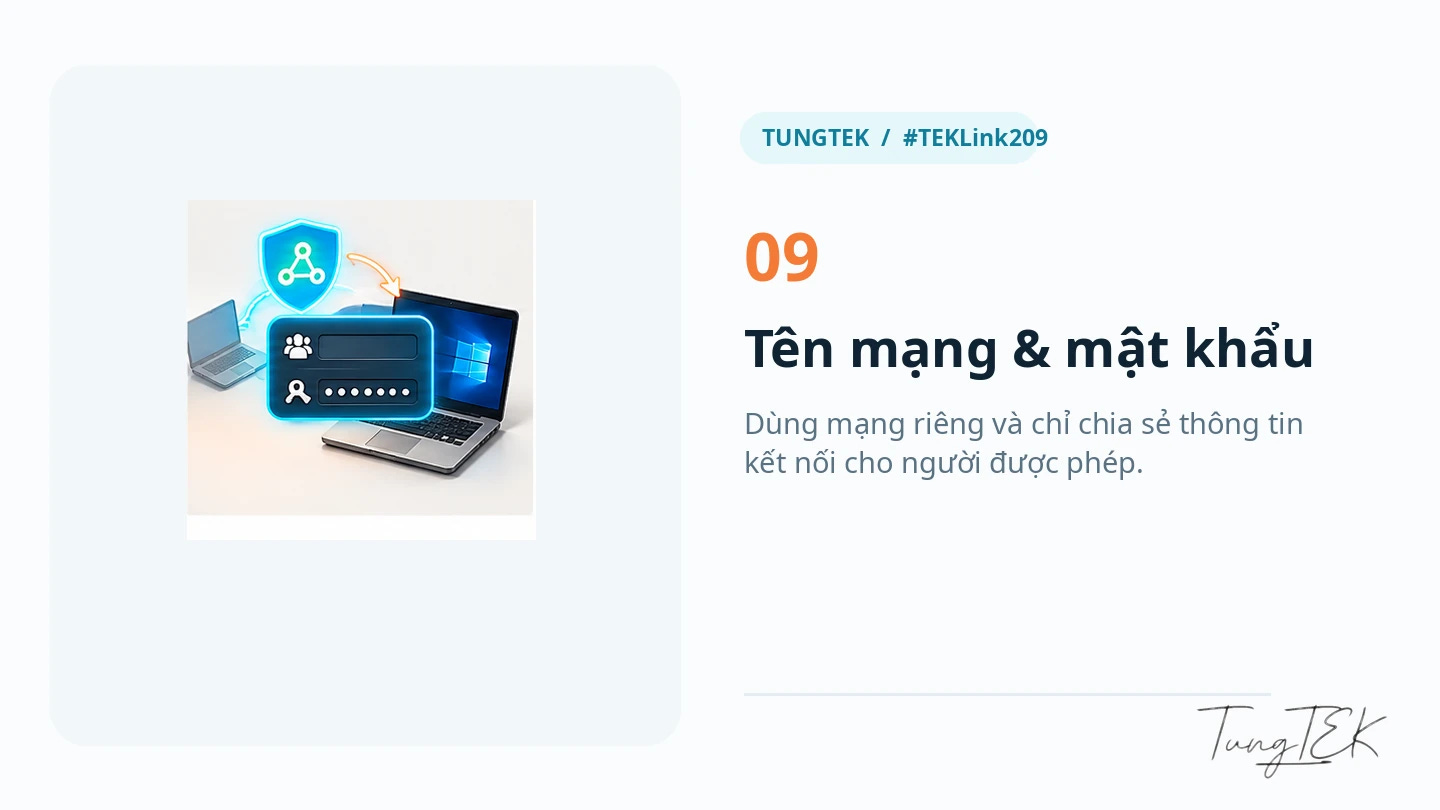 Tên mạng và mật khẩu cho nhóm thiết bị được phép