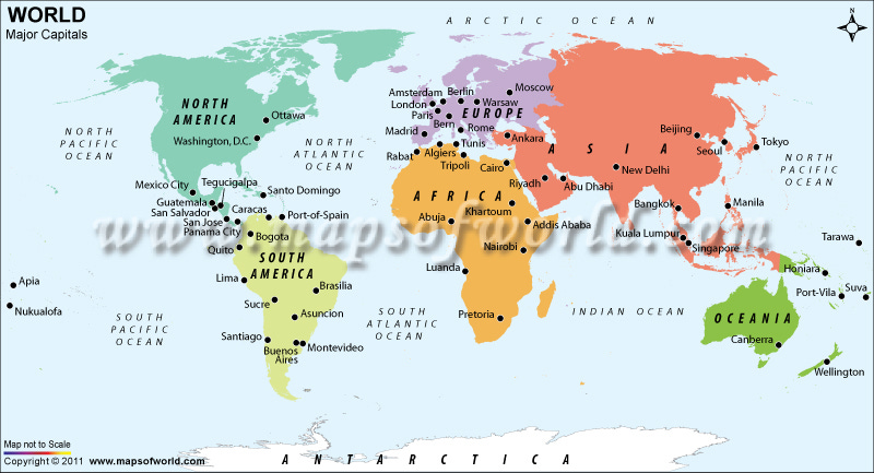 Major Capitals of the World - City Maps and Geography