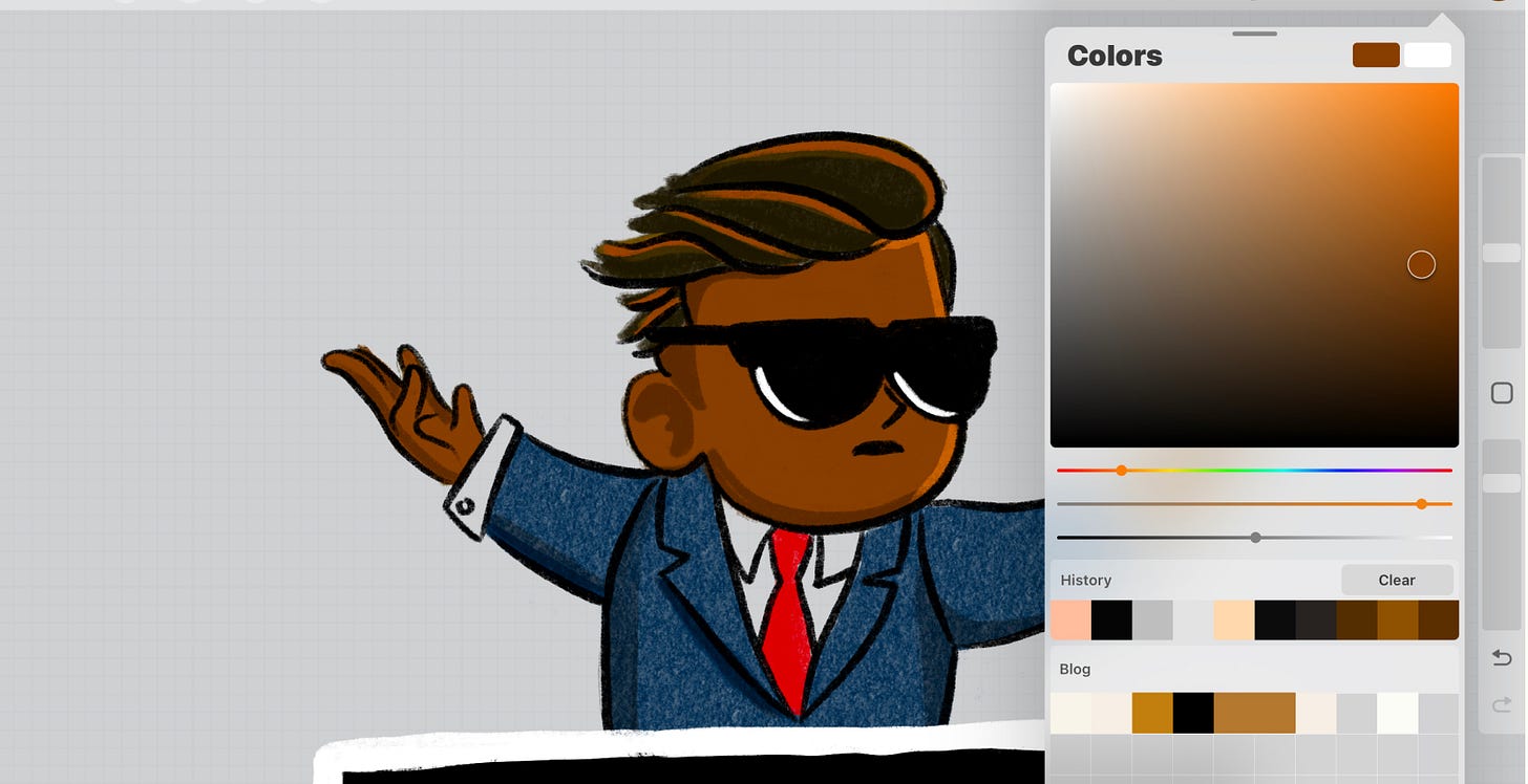 Filling in the outlines with color