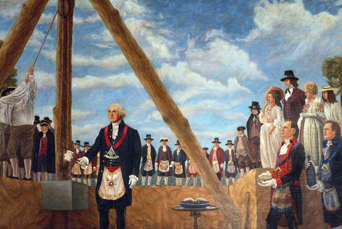 President George Washington laying the first U.S. Cornerstone President George Washington laying the first U.S. Cornerstone