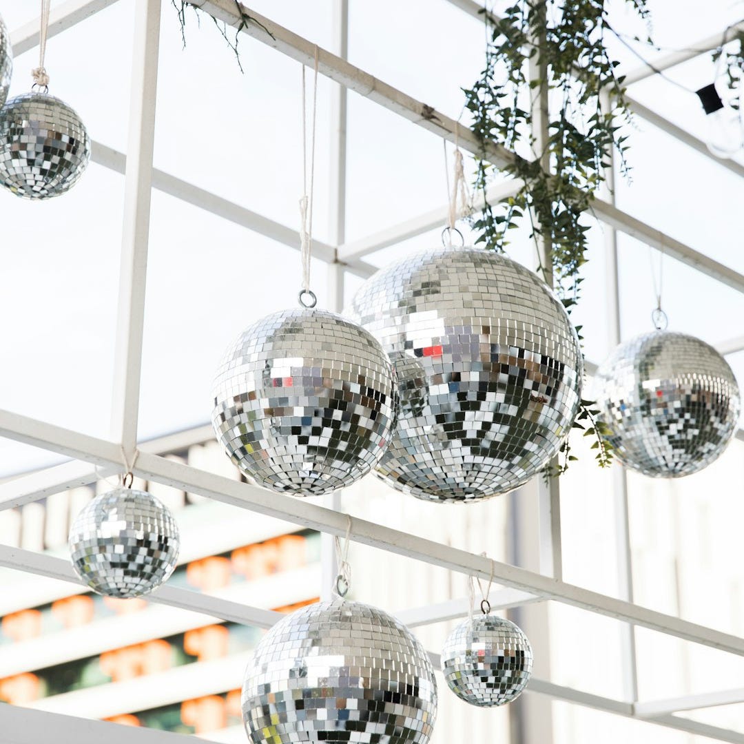 silver and crystal ball ball decors