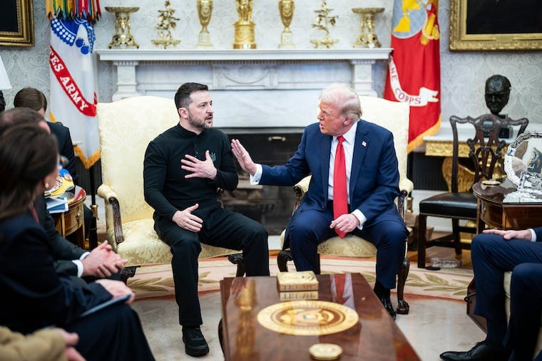 President Donald J. Trump and Ukrainian President Volodymyr Zelensky meet at the White House on Friday in Washington.