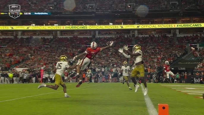 CJ Daniels scores TD after ONE-HANDED CATCH from a pass by Carson Beck 🤯 |  ESPN College Football - YouTube