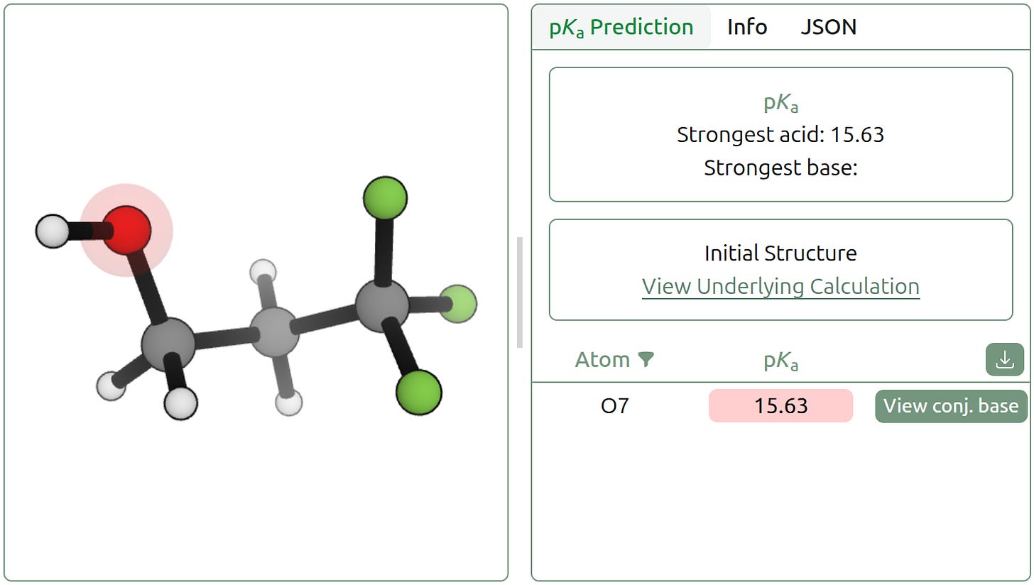 pKa prediction of 3,3,3-trifluoro-1-propanol