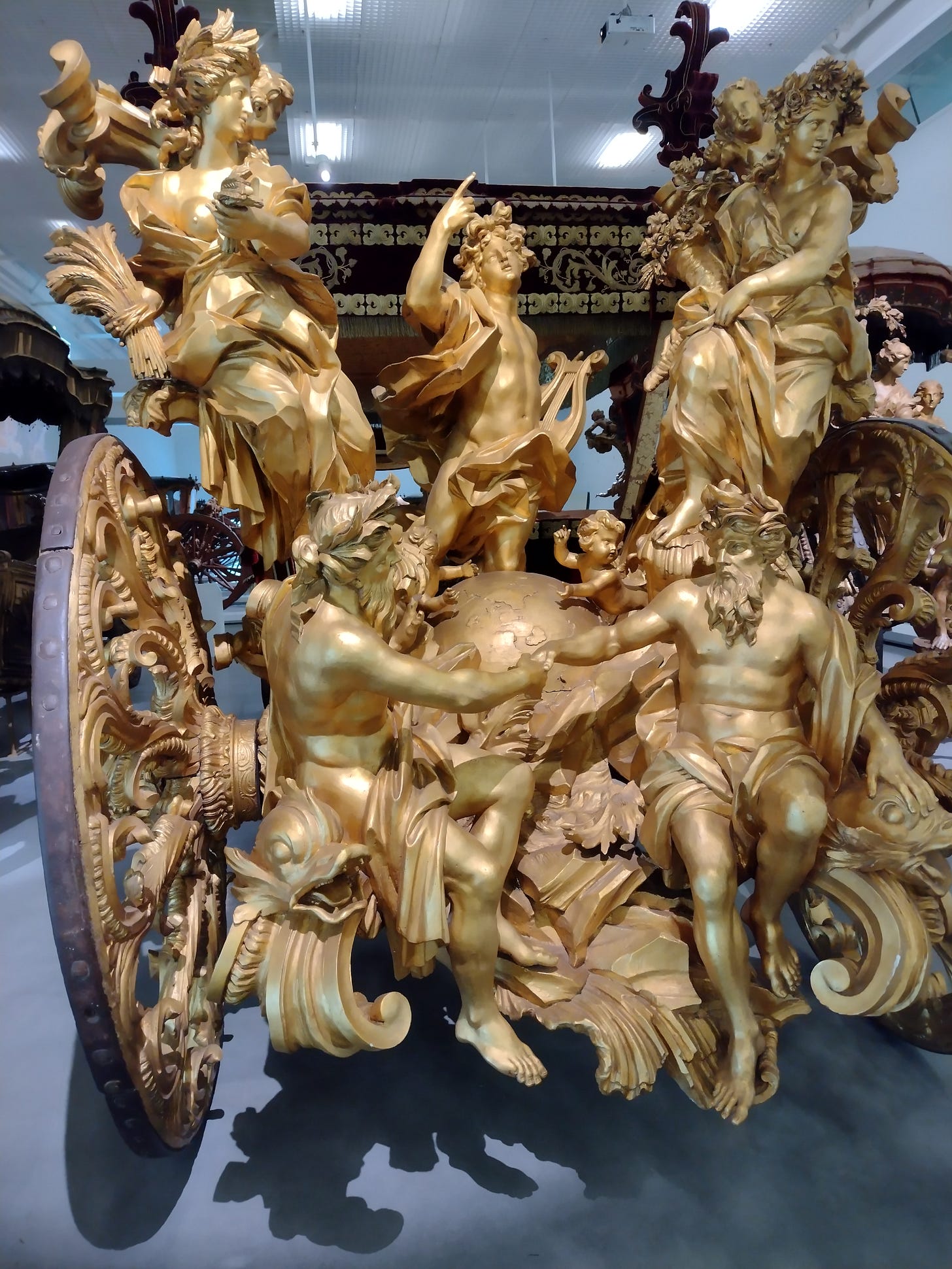 Ornate carvings on the back of the Oceans Coach.