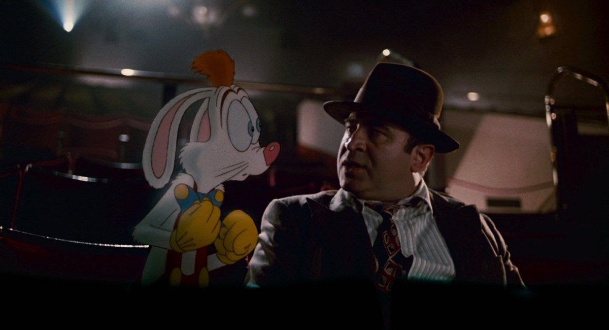 WHO FRAMED ROGER RABBIT (1988) Cinematography by Dean Cundey Directed by Robert Zemeckis Explore more shots in our database: https://t.co/z8qbeAhwjA WHO FRAMED ROGER RABBIT (1988) Cinematography by Dean Cundey Directed by Robert Zemeckis Explore more shots in our database: https://t.co/z8qbeAhwjA