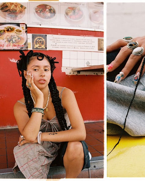 Latina Girl in braids in Paris streets