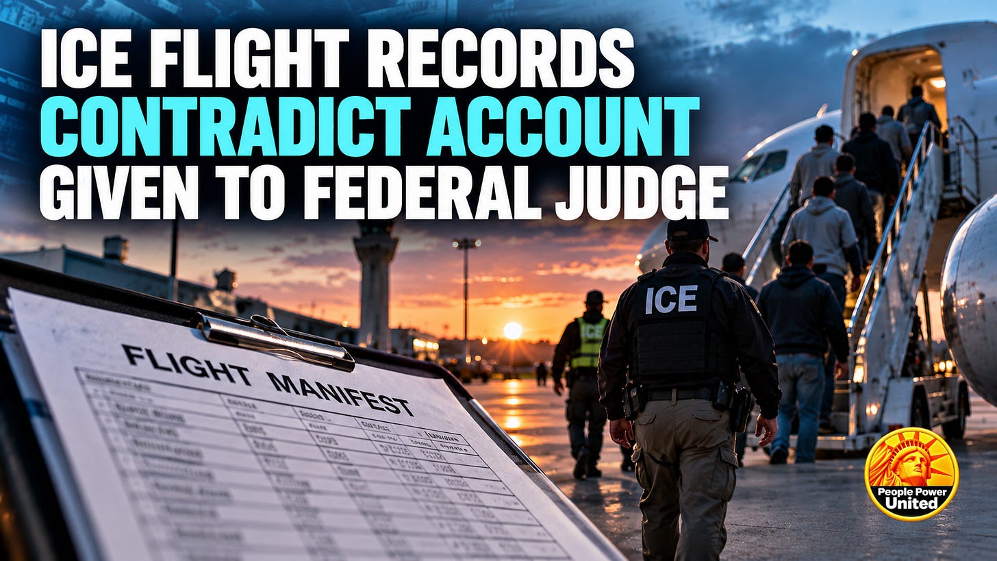 ICE flight records contradict account given to federal judge.