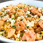 Mexican Street Corn Pasta with Shrimp 