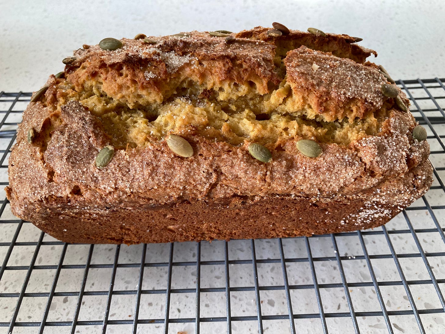 pumpkin quick bread made with roasted pumpkin puree