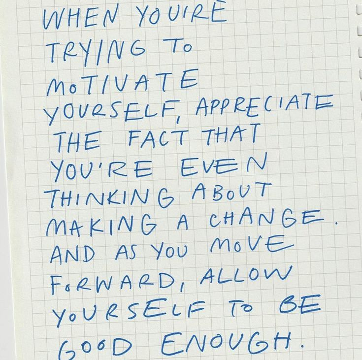 This may contain: a note written in blue ink on top of a piece of paper with the words, when you're trying to motive