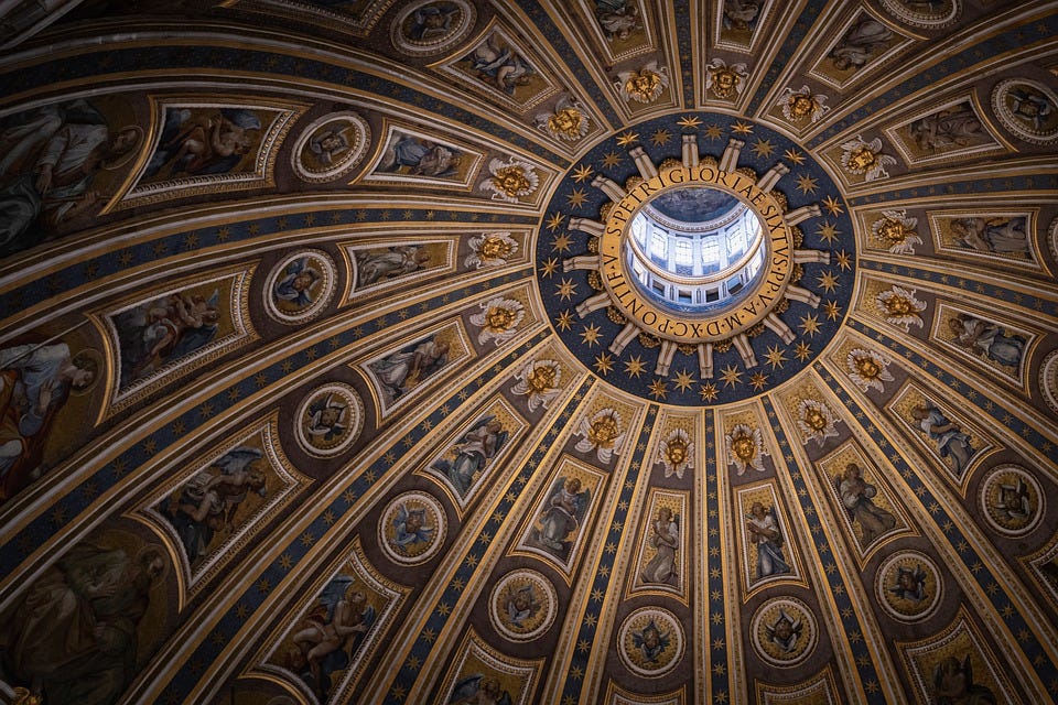 Rome, Oude Stad, Vaticaan, Koepel, Plafond, Ramen