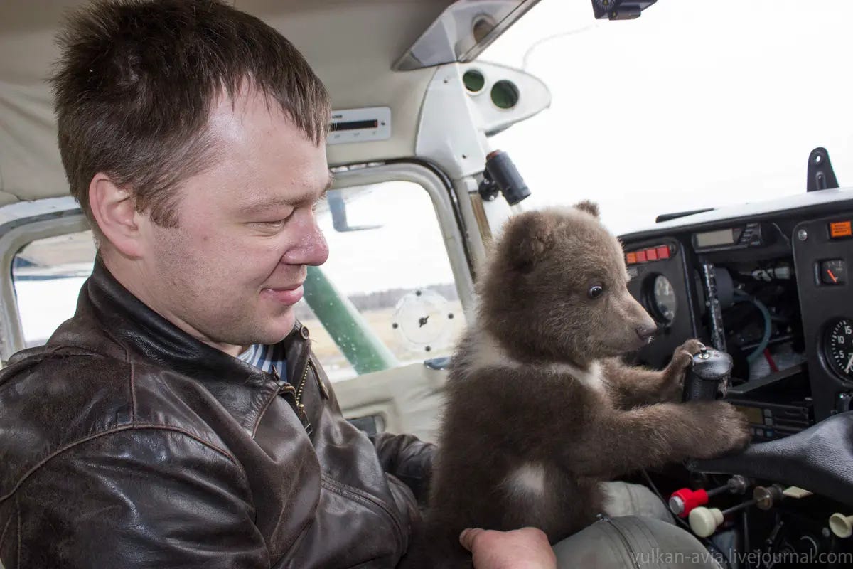 Mr. Ivanov with Mansur. (Courtesy of Andrey Ivanov)