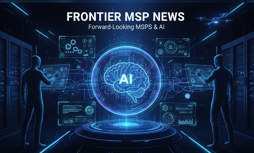 16:9 clean futuristic Frontier MSP News banner with integrated title text