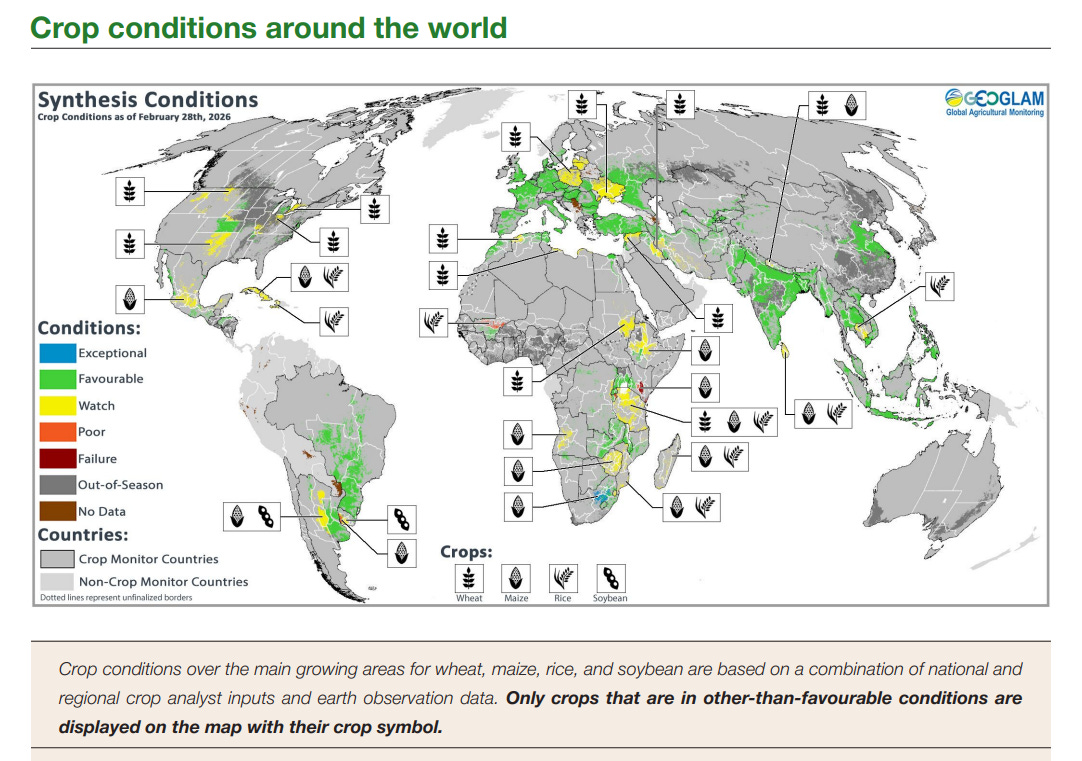 A window on the crop conditions around the world