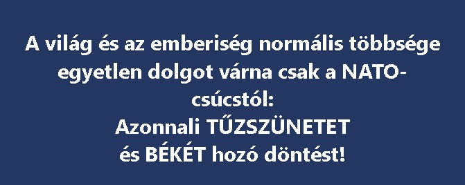 A világ és az emberiség normális többsége egyetlen dolgot várna csak a NATO-csúcstól: Azonnali TŰZSZÜNETET és BÉKÉT hozó döntést❗️