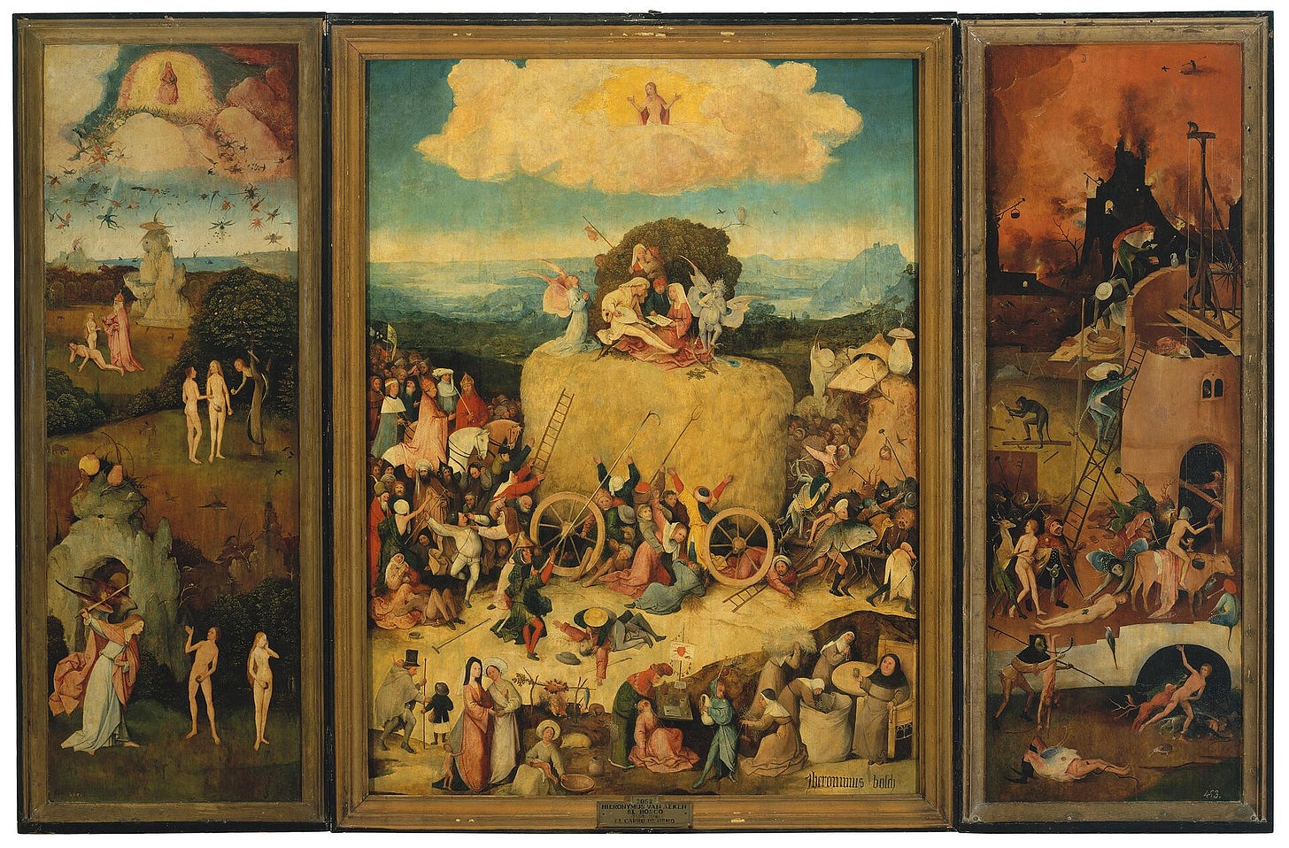 The Haywain Triptych painting by Hieronymus Bosch