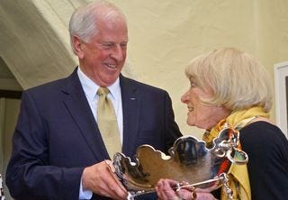 A - Margrit - Mike Thompson presents Margrit with Trophy A - Margrit - Mike Thompson presents Margrit with Trophy