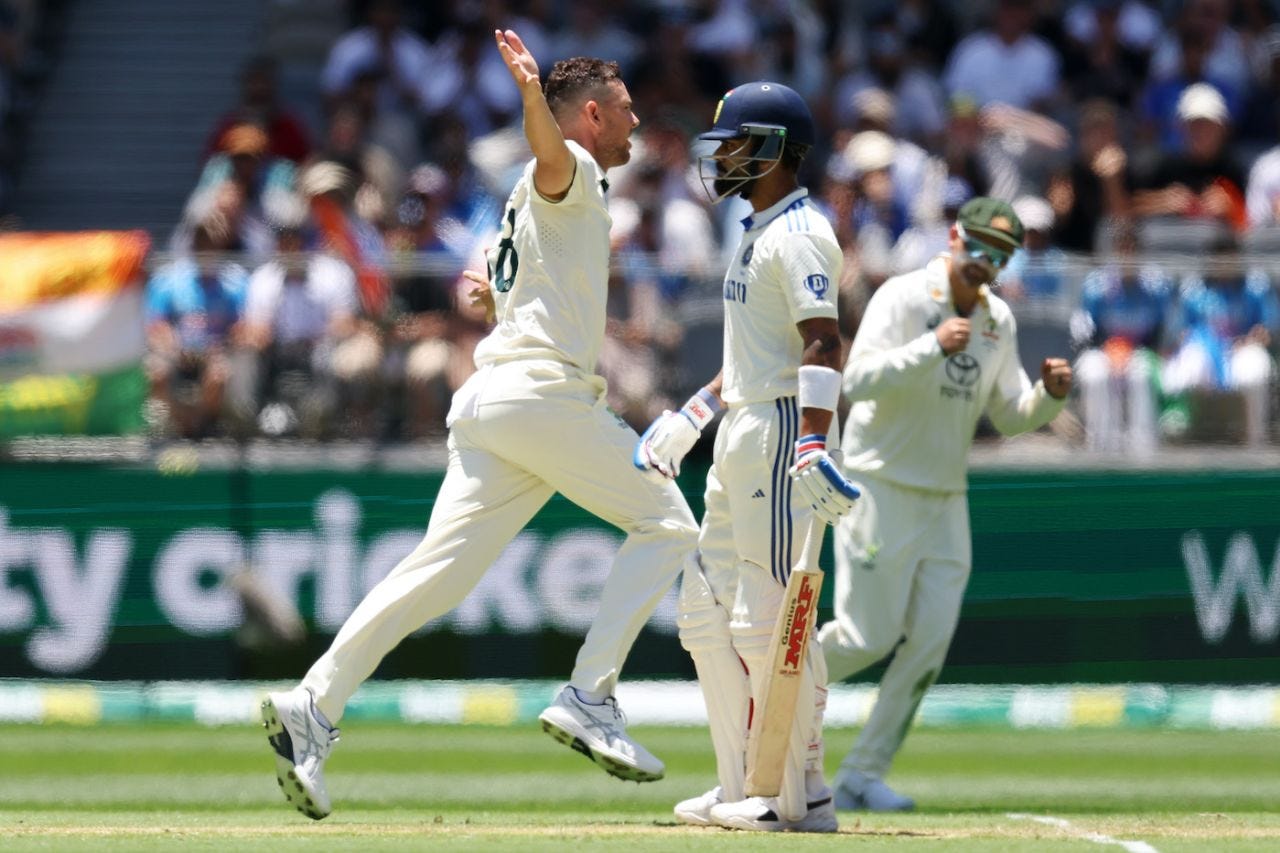 Josh Hazlewood dismissed Virat Kohli for 5, Australia vs India, 1st Test, Perth, 1st day, November 22, 2024
