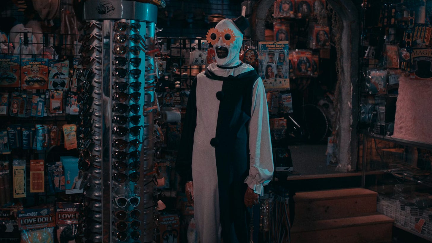 Terrifier 2 Art The Clown and the flower glasses
