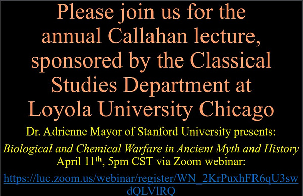 Adrienne Mayor: Biological and Chemical Warfare in Ancient Myth and History