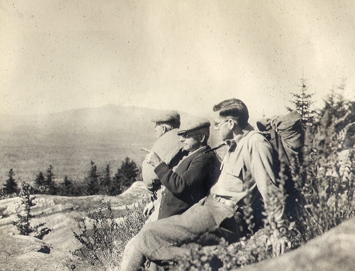 Three men on Temple Mountain
