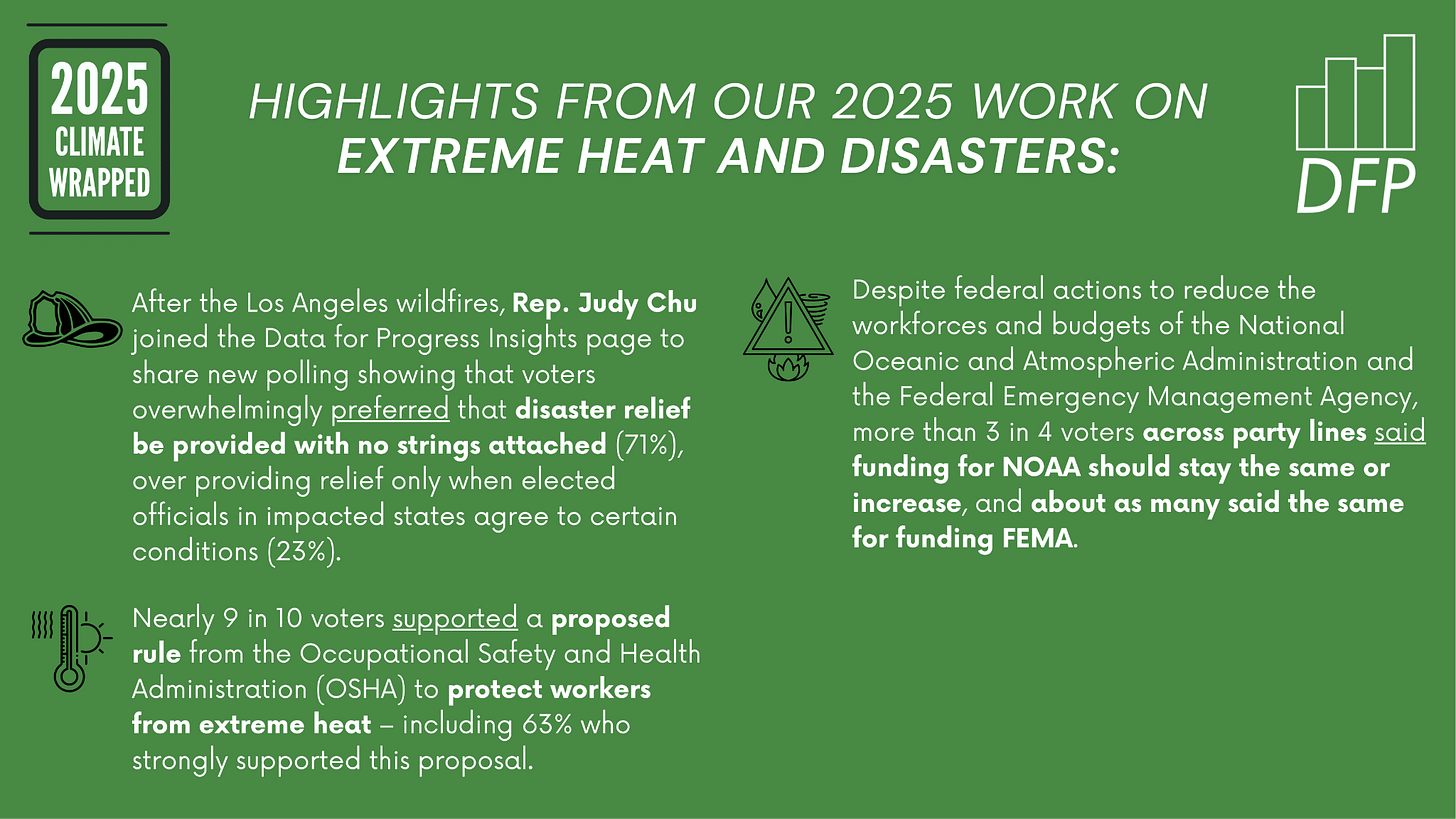 graphic that includes three highlights from our work on extreme heat and disasters