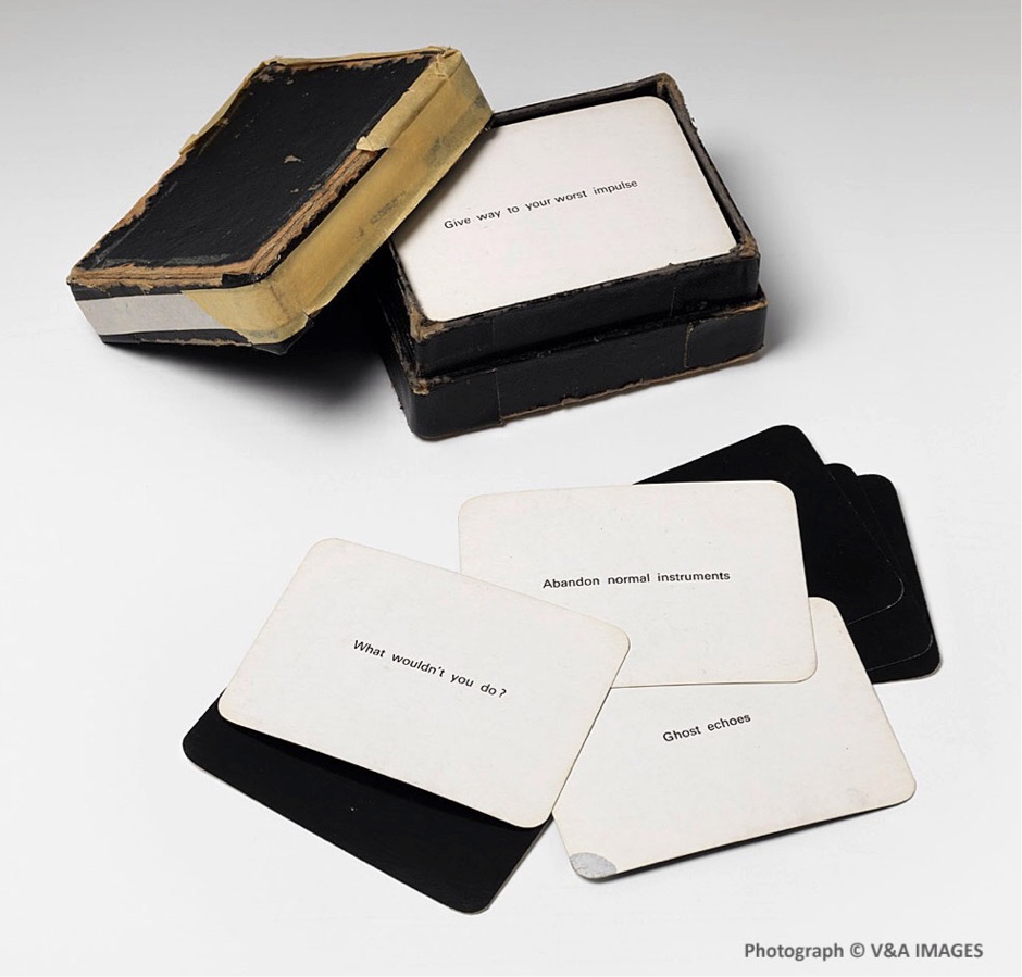 David Bowie’s well-used pack of creative Strategy cards David Bowie’s well-used pack of creative Strategy cards
