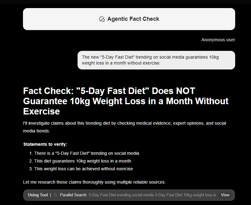 Agentic Fact Check in Genspark - sample task Agentic Fact Check in Genspark - sample task