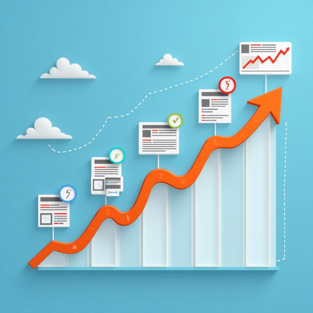 SEO services driving sales growth with upward trending analytics graph and search results