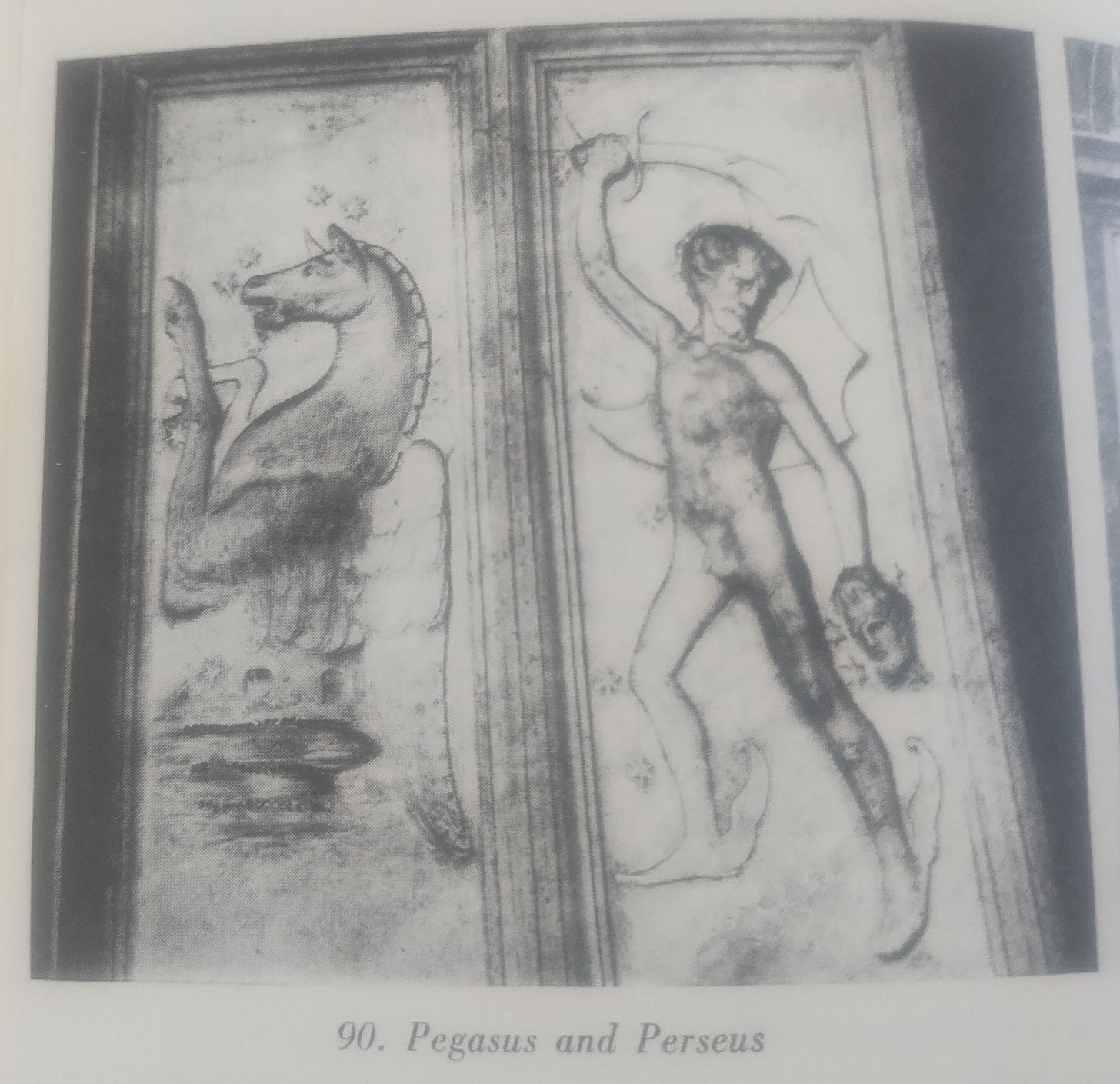 Pegasus and Perseus with the Head of Medusa. Naples, San Domenico Maggiore, Cappella Caraffa. Photo courtesy of the author.