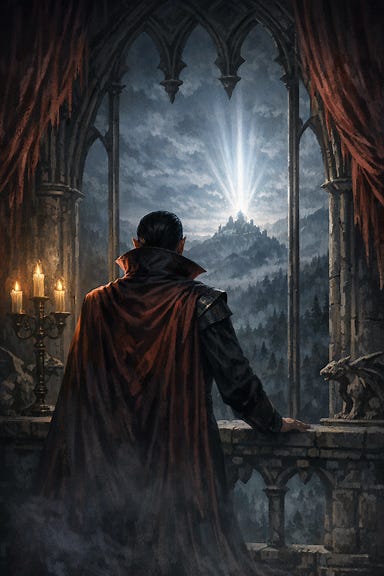 Strahd at the window Strahd at the window