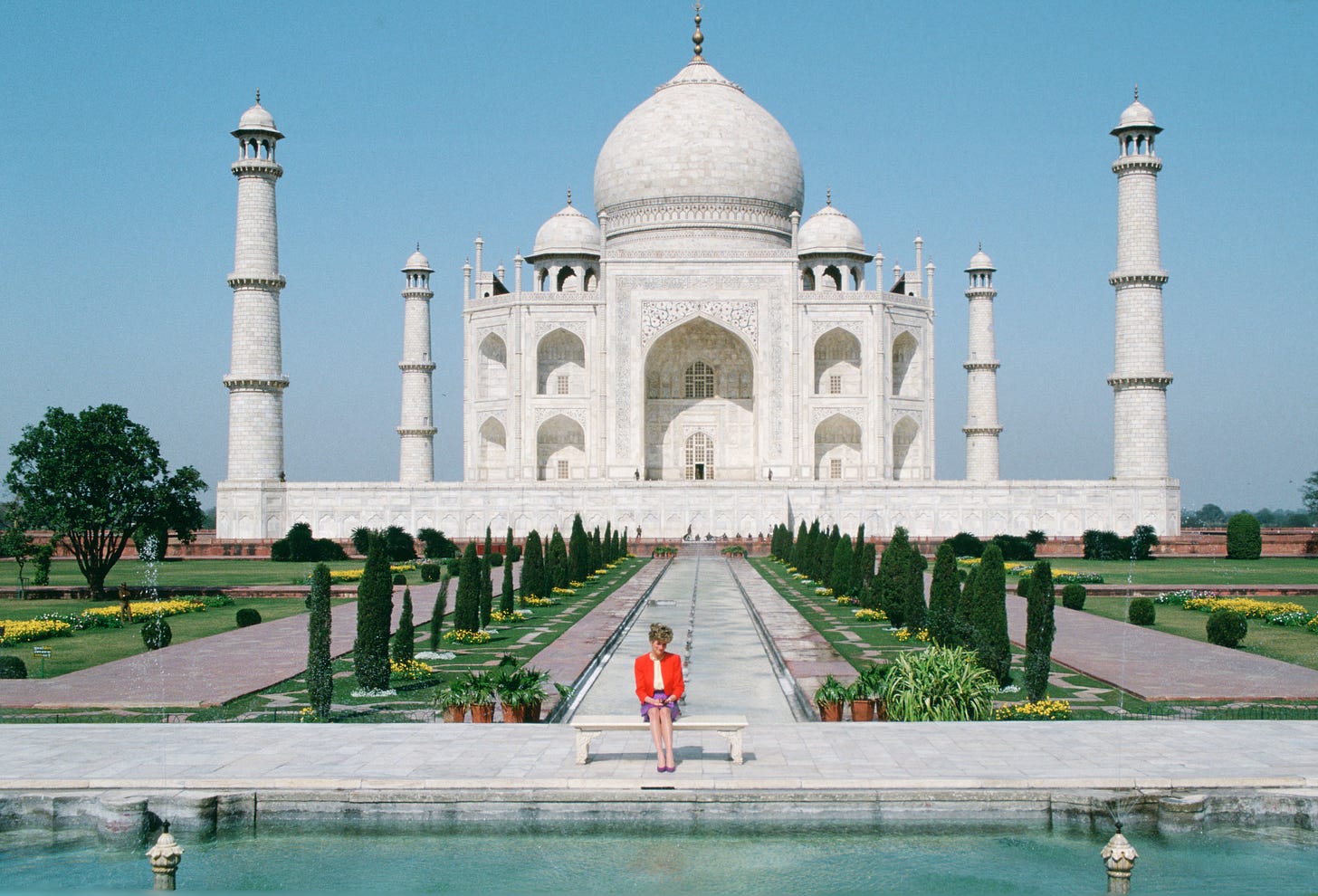 Princess Diana with the Taj Mahal