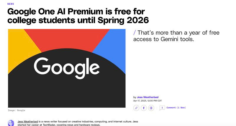 Google gives college students free AI tools for a year | Marc Watkins  posted on the topic | LinkedIn