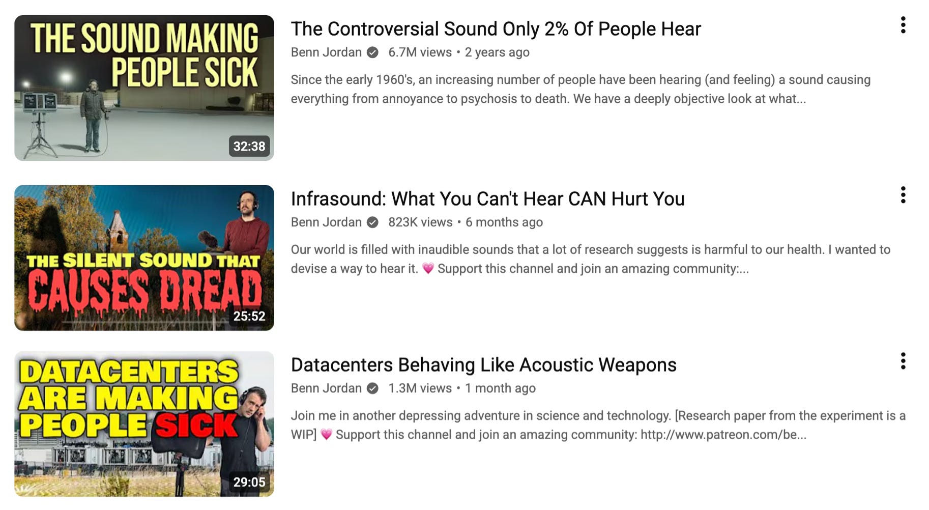 Contra Benn Jordan, data center (and all) sub-audible infrasound issues ...