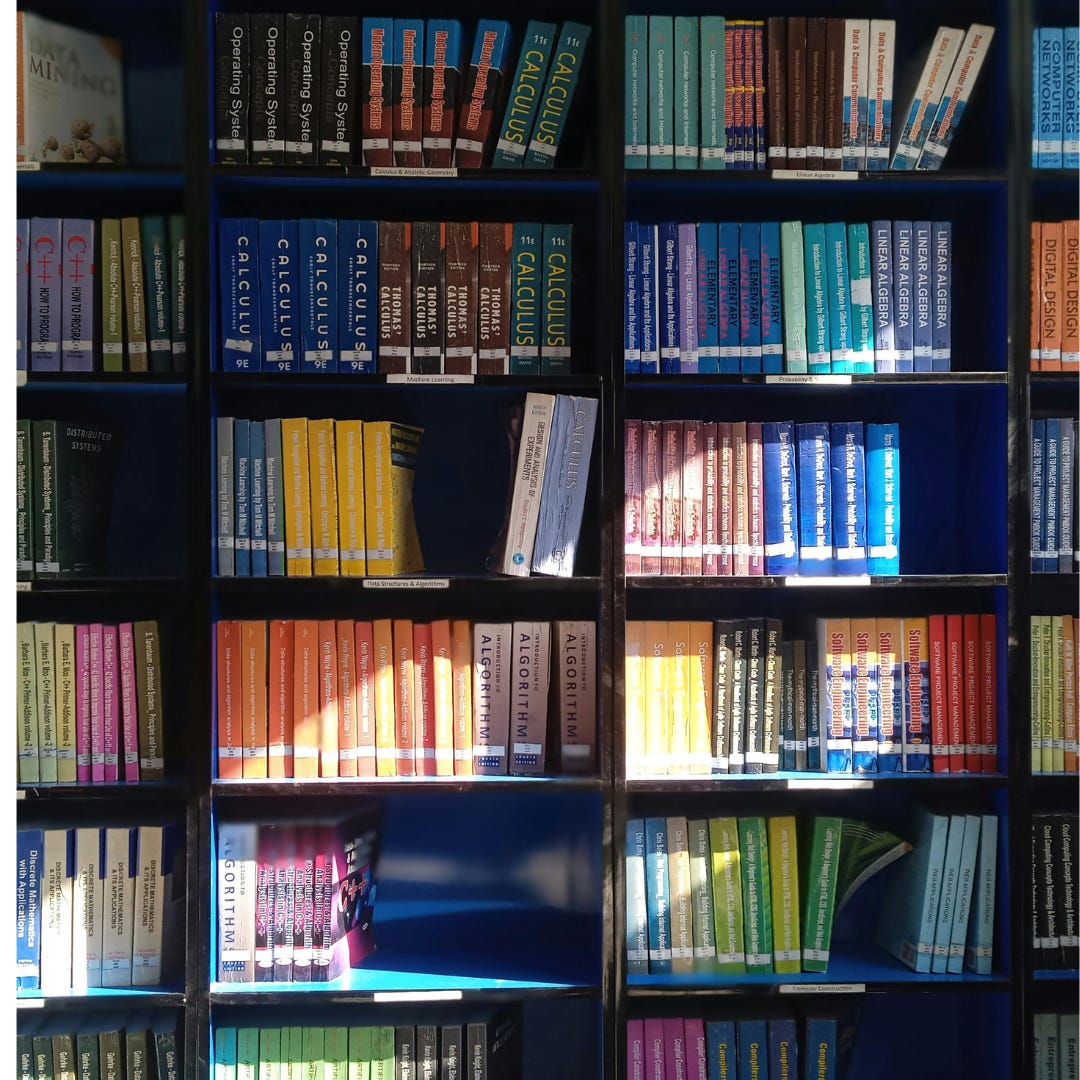 Shelves of books Shelves of books