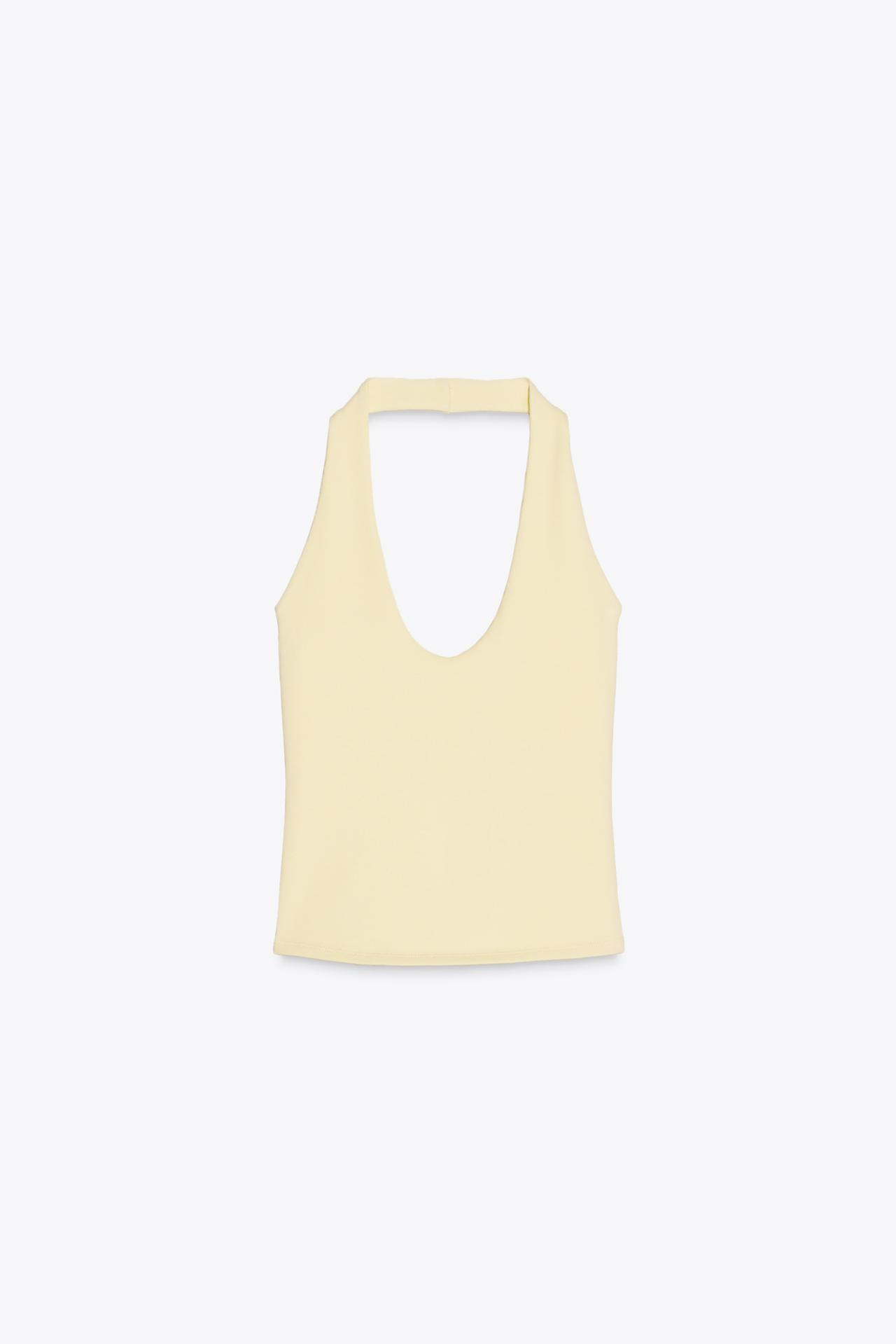Zara HALTER TOP - Yellow - Image 4