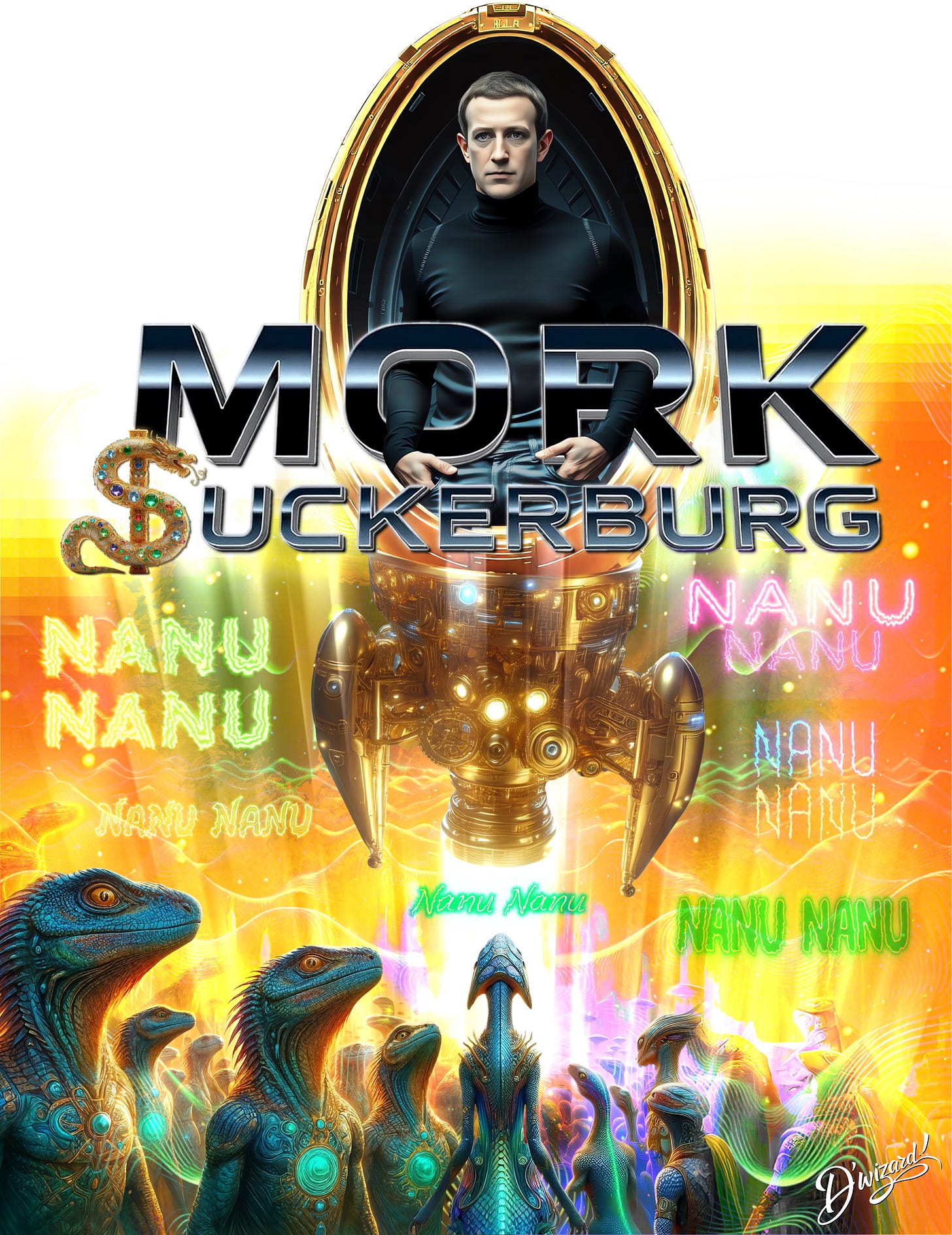 MORK $UCKERBURG IS ALMOST CERTAINLY NOT THE ONLY SURVIVING MEMBER OF AN EXTRATERRESTRIAL SPECIES OF SHAPESHIFTING CUCKOO-LIKE REPTILIANS FROM THE PLANET NANU NANU WHO WAS BLASTED INTO OUTER SPACE IN AN EGG-SHAPED CRAFT JUST AS HIS WORLD WAS CRUMBLING. BUT IF HE WERE, HERE IS A SYTHOMANCER’S IMPRESSION OF WHAT THAT EVENT JUST MIGHT HAVE LOOKED LIKE MORK $UCKERBURG IS ALMOST CERTAINLY NOT THE ONLY SURVIVING MEMBER OF AN EXTRATERRESTRIAL SPECIES OF SHAPESHIFTING CUCKOO-LIKE REPTILIANS FROM THE PLANET NANU NANU WHO WAS BLASTED INTO OUTER SPACE IN AN EGG-SHAPED CRAFT JUST AS HIS WORLD WAS CRUMBLING. BUT IF HE WERE, HERE IS A SYTHOMANCER’S IMPRESSION OF WHAT THAT EVENT JUST MIGHT HAVE LOOKED LIKE