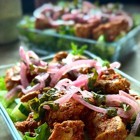 Turkish Chicken Salad with Sumac Pickled Onions and Yogurt Dill Dressing
